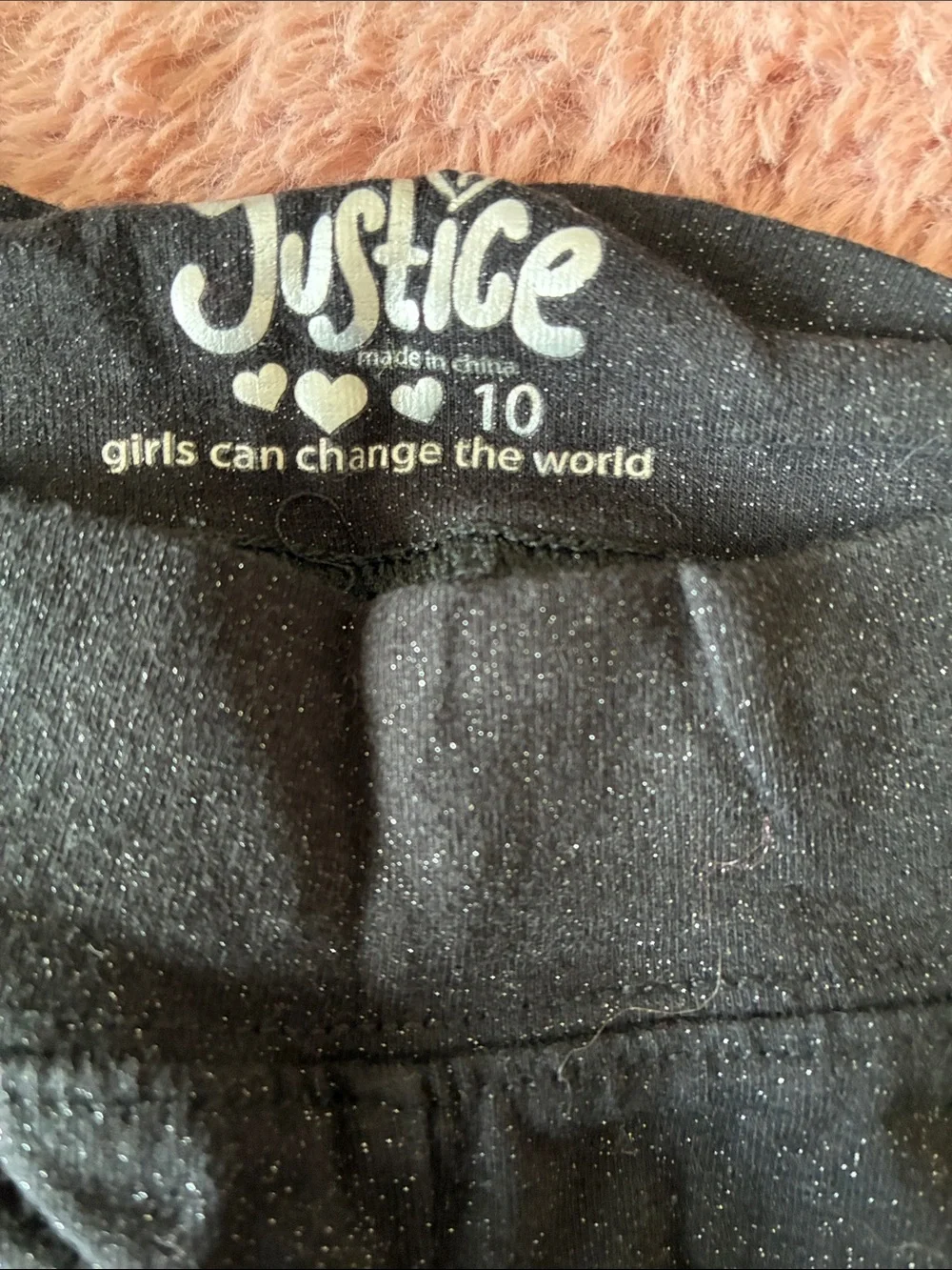 Justice Girls Black Leggings Duo - Solid & Sparkle